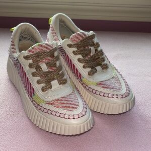 Dolce Vita Women’s Sneakers with Pink and Yellow Highlights